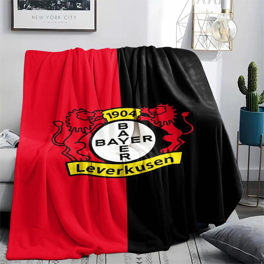1Pc Bayer 04 Leverkusen Print Flannel Blanket High Quality Warm Comfortable Cover for All Seasons Perfect for Gifts Home Decor