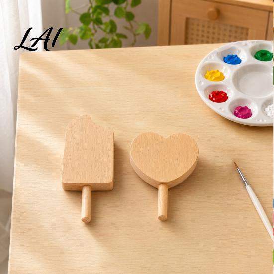 Popsicles Toy Unfinished Wood Popsicle Summer Ice Cream Shaped Wooden Preschool Art Paint Craft for DIY Projects Home Decoration Supplies