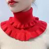 Women Fake Collar Double-Layered Ruffle Trim Autumn Winter False Collar Solid Color Detachable Collar Shirt Accessory