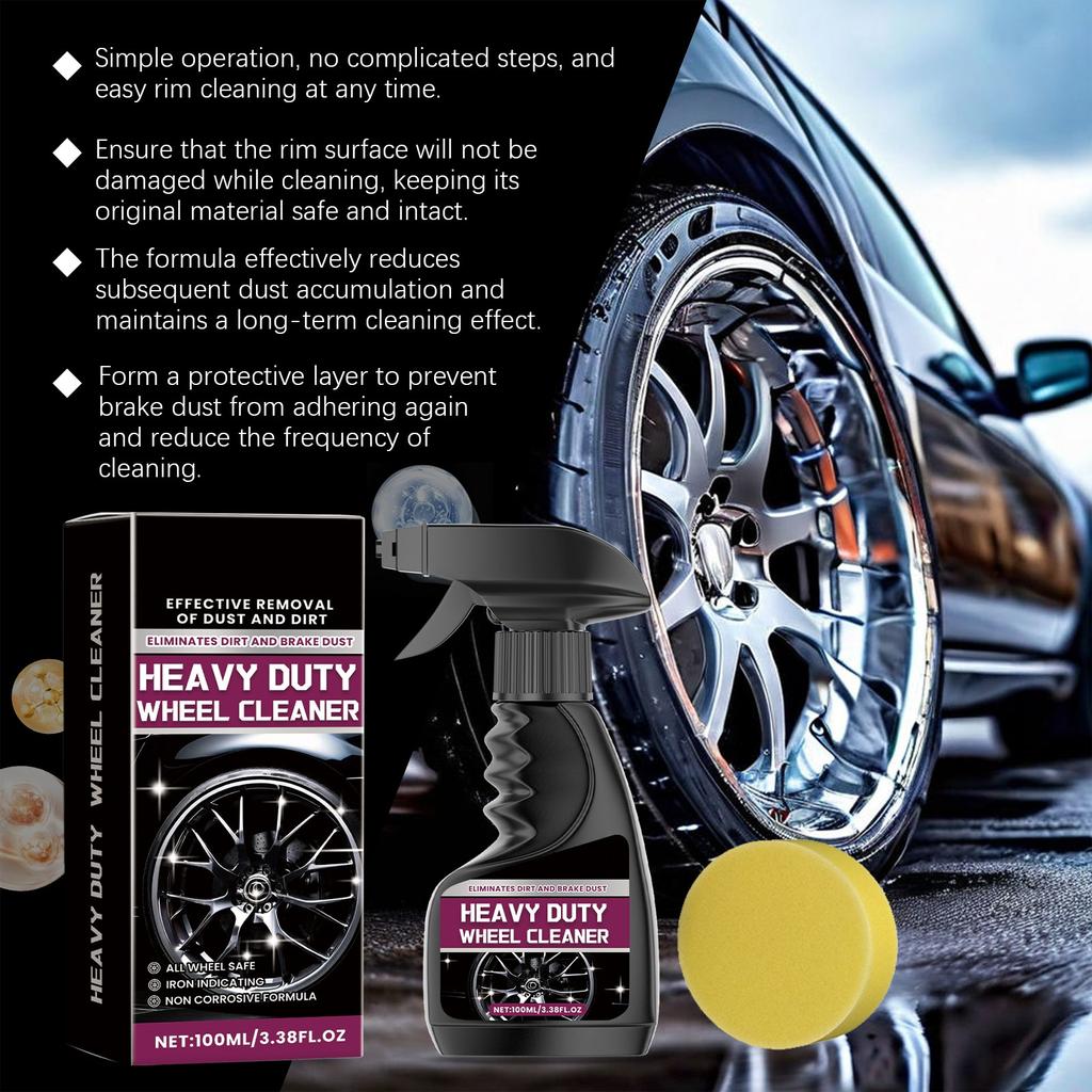 Heavy Duty Wheel Cleaner Car Rim Cleaner Wheel Collector All Wheel Safety Non-corrosive Formulation, Car Cleaning Care Spray,120ML