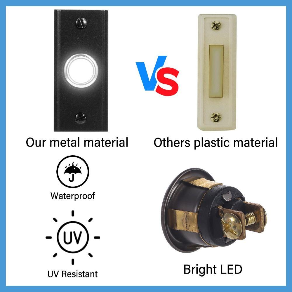 Проводной металлический дверной звонок Металлический дверной звонок Практичная кнопка дверного звонка Гараж