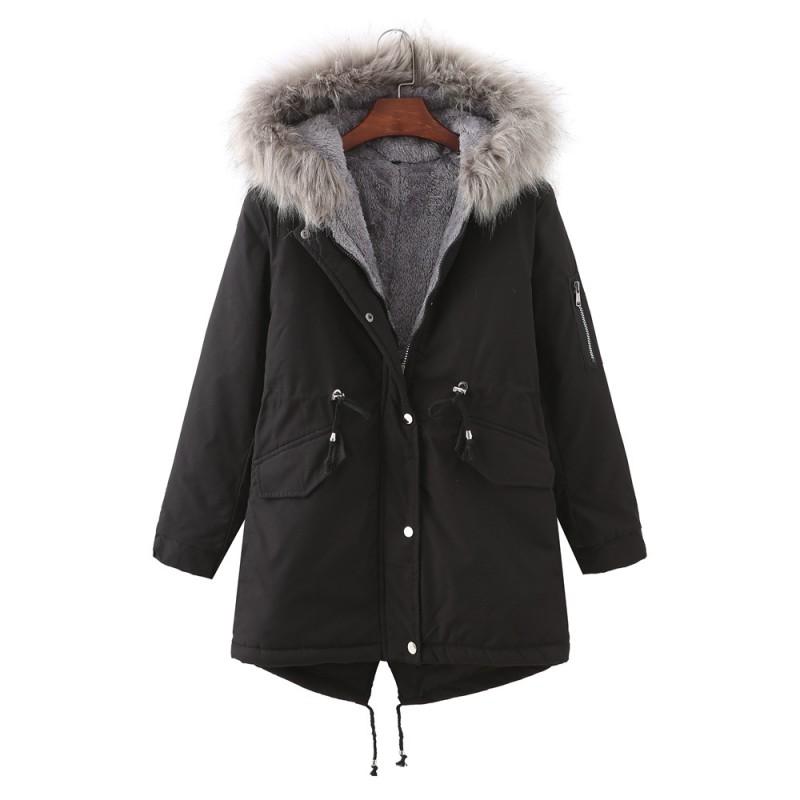 Womens Thick Warm Hooded Cotton Puffer Coat With Faux Fur Trim Loose Fit Winter Jacket Cold Weather