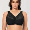 Front-clasp Full-cup Thin Bra with Cotton Lining for Large Breasts
