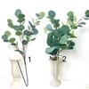 Искусственное зеленое растение Круглые ветки листьев эвкалипта Эвкалиптовый лист яблони Поддельные листья Связка Украшение для дома