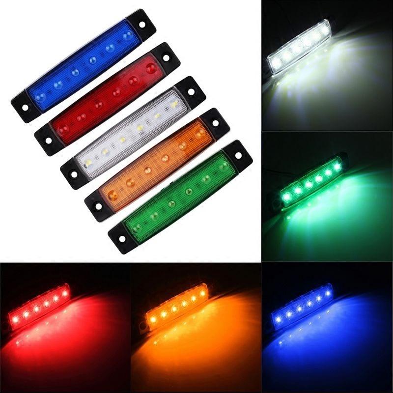 6 LED Truck Side Width Light Car Truck Night Safe Driving Warning Marker Lights Waterproof Signal Lamp 12V 24V External Lights