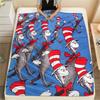 The Cat in the Hat,pattern Flannel Blanket, High quality Comfortable for All Seasons, Home Decor, Warmth and Comfort, Perfect for Gifts.