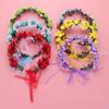 With Adjustable Ribbon Girls Floral Wreath Rose Flower Crown Bohemia Garland Bridal Halo Headpiece