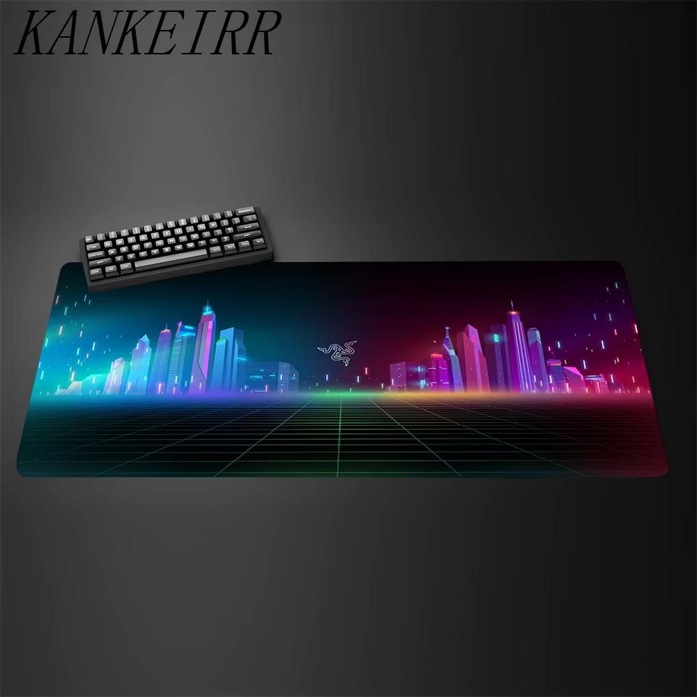Green Neon Logo Large Gaming Mouse Pad AntiSlip Desk MatNonSlip AntiDirt Extended Desk Mat