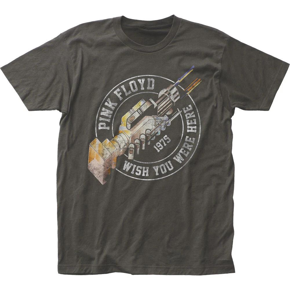 Розовая футболка Pink Floyd Wish You Were Here 75 Мужская футболка Рок-н-ролл Классическая футболка Черная