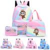 3Pcs/set Printed Backpack with Lunch Bag Pencil Case Student Teenager Boy Girl Bagpack Women's Backpack Set Travel Bag