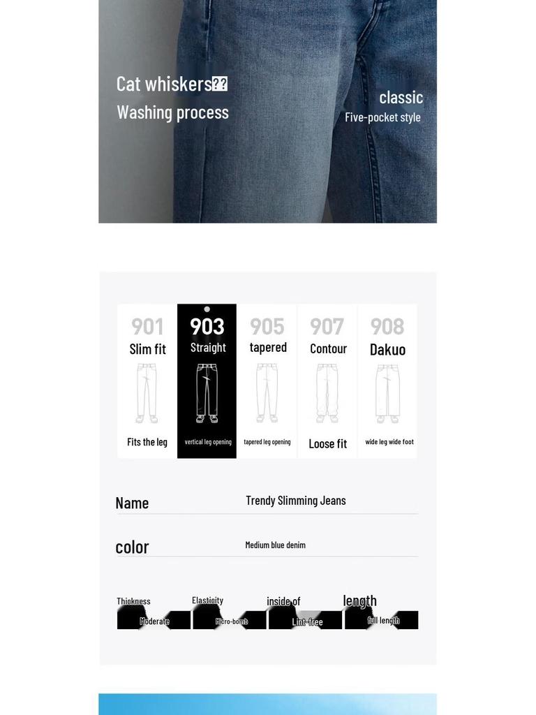 Мужские джинсы прямого кроя JACK&JONES с несколькими карманами, средней синей варки