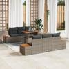 VidaXL 7-Piece Garden Sofa Set with Gray Cushions Poly Rattan 3358768