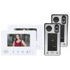 2?Проводной видеодомофон 7 дюймов Двойные мониторы Двойные камеры Отпечаток пальца Пароль IC-карта Разблокировка Ночь