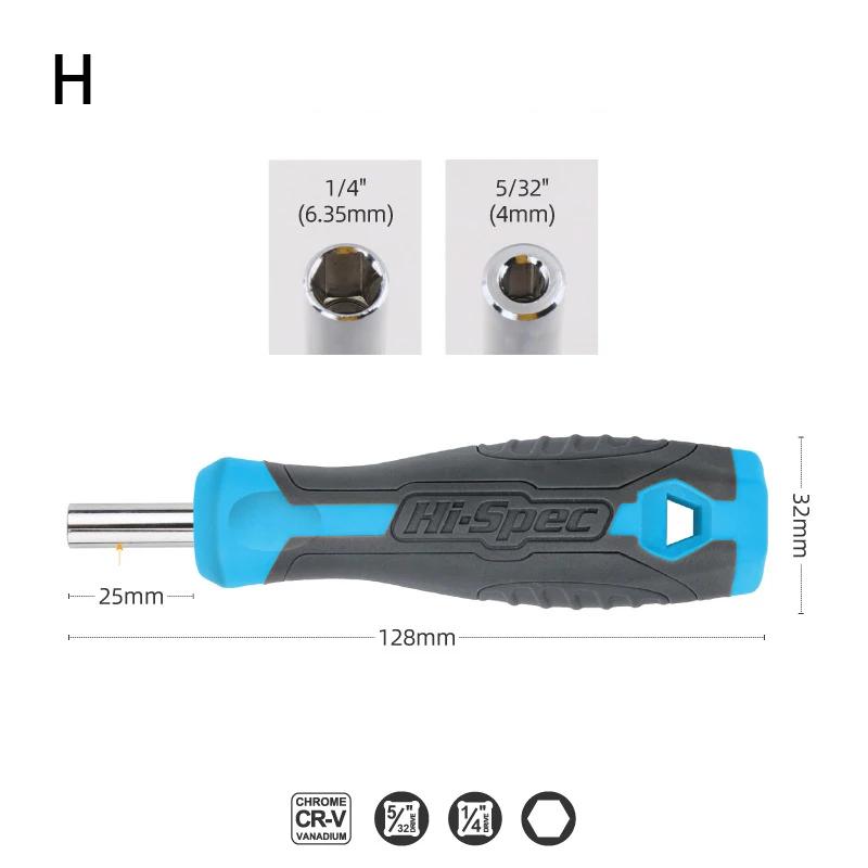 1/4 (6.35mm) Ratchet Screwdriver Bit Holder Handle Multifunctional Magnetic Bit Driver For Slotted Hex Torx Phillips Bit