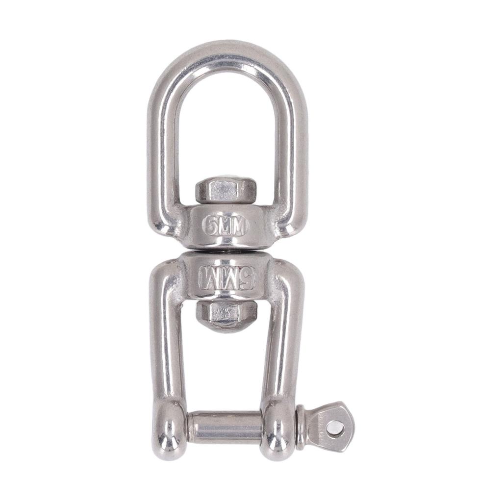 Double Jaw Shackle Professional Heavy Duty 304 Stainless Steel Rolling Shackle Device for Swing Climbing Rope 5mm 0.20in