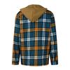 Men's Quilted Lined Button Down Plaid Shirt Add Velvet To Keep Warm Jacket With Hood