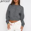 Women's Comfortable Casual Solid-Colour Knitted Single-Breasted Cardigan Short Jacket Sweater Top