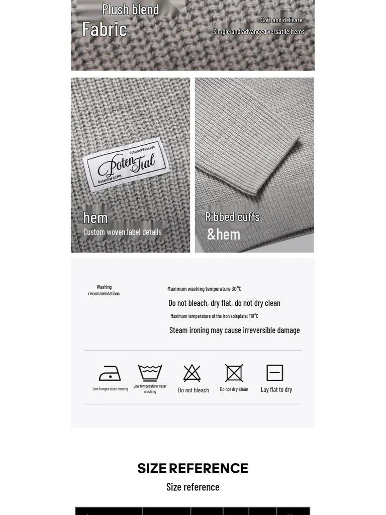 JACK&JONES Men's Fall Washed Wool Blend Crew Neck Sweater