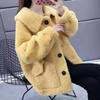 Korean Version Solid Color Fur Integrated Loose Short Jacket for Women's New Winter Doll Collar Double-sided Fleece Pellet Fleece Coat