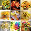 5D DIY Diamond Painting Flowers Cross Stitch Sunflower Diamond Embroidery Full Round Drill Mosaic Picture Home Decor Gift