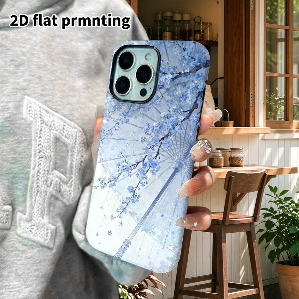 Phone Case: 2D flat suitable for iPhone 18 17 16 15 14 13 Pro film protective case, couple style, crystal oil paper umbrella, Christmas and Halloween