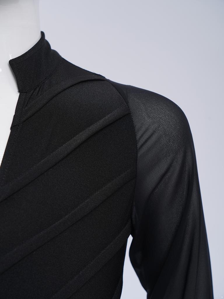 Боди для латинских танцев для мальчиков с длинным рукавом и воротником-стойкой, купальник для бальных вечеринок, соревнований, выступлений на сцене