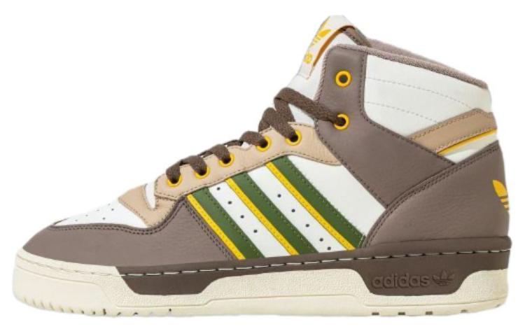 Adidas Originals Rivalry Abrasion Resistant Breathable Mid top Skateboard Shoes Unisex White Umber IH3405