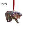 Рождественские украшения в виде карликового бегемота, акриловые украшения в виде детеныша бегемота, рождественские украшения в виде шапки, реалистичная подвеска для рождественской елки, автомобиля, дома
