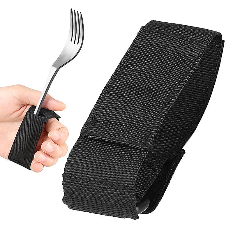 Манжета-держатель для столовых приборов Эластичный ремешок для помощи при еде Фиксирующая лента для ложек, вилок, ножа для пациентов, пожилых и людей с ограниченными возможностями