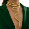 Exaggerated Metal Snake Winding Collar Y-shaped Necklace Bracelet Set Adjustable Personality Niche