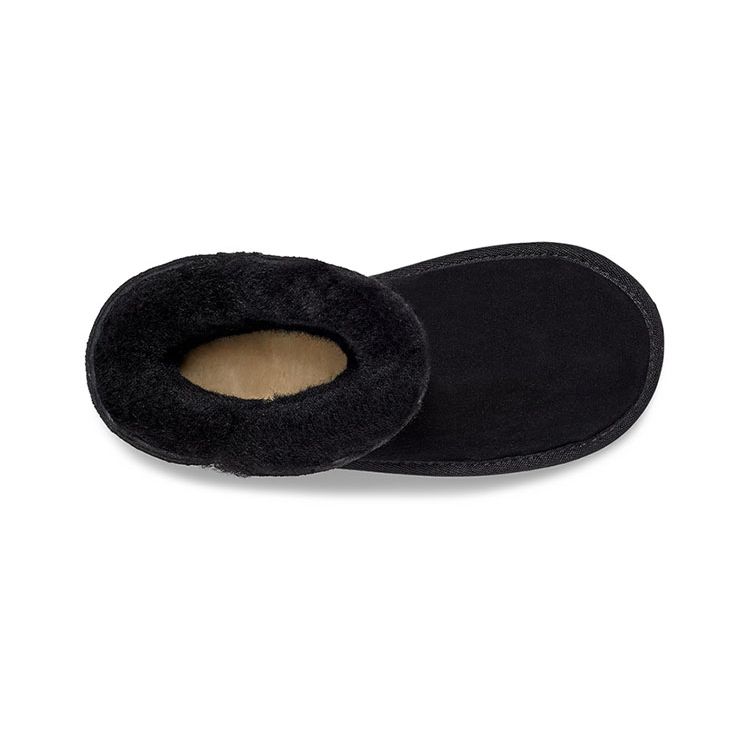 UGG Bailey Zip Short Plush Snow Boots Kids Boots Black 1123613T-BLK