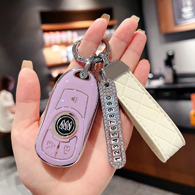Премиальный чехол для ключей для автомобилей Buick Regal, Envision, GL8, LaCrosse, Enclave, GX и Weilan 7 - Женская сумка-ракушка с пряжкой