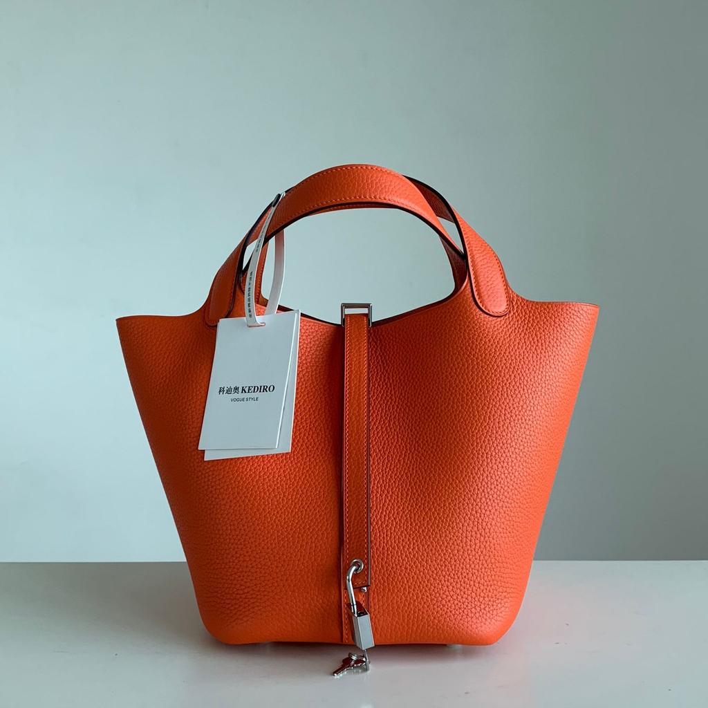 KEDITRO Picotingbo Half Hand Wax Thread Bucket Handheld Женская сумка Модная и простая корзина для овощей 22 см