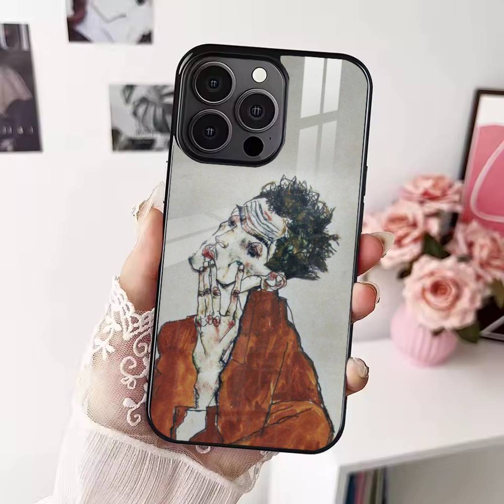 E-Egon S-Schiele Art Phone Case For iPhone 17,16,15,14,13,12,Plus,Pro,Max for Magsafe Magnetic Wireless Charging
