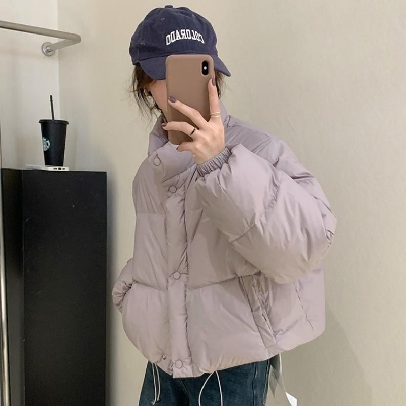Милая короткая куртка-пуховик женская восточная новая стойка воротник маленькая белая куртка-пуховик на утке куртка
