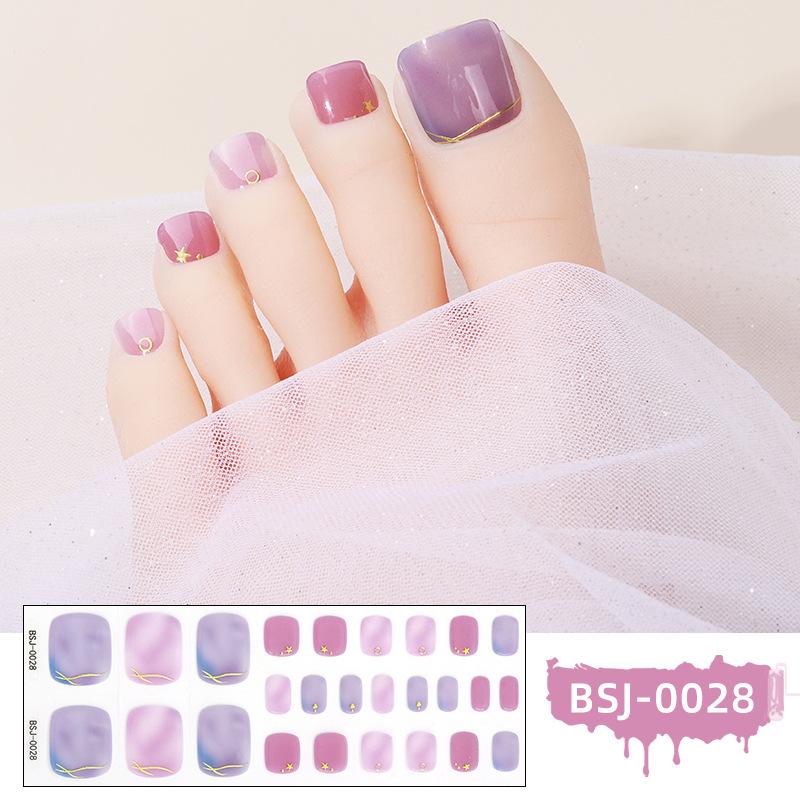 New Gel Manicure Stickers Toe Stickers Waterproof Hot Stamping Semi-cured Nail Stickers