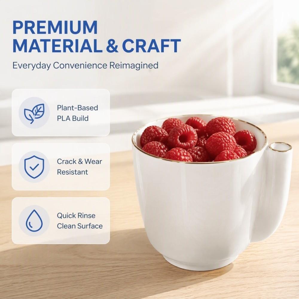 Water Powered Fruit Washing Container Portable Colander Bowl Fruit Rinse Tool Kitchen Counter