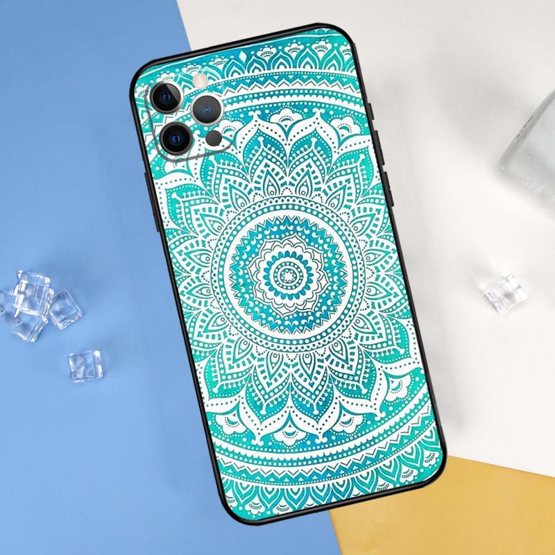 Индийский Цветочный Хна Мандала Чехол Для Телефона Для iPhone 16 Pro Max 12 13 Mini 11 14 15 Pro Max XR 16 15 Plus 16e Обложка Корпус