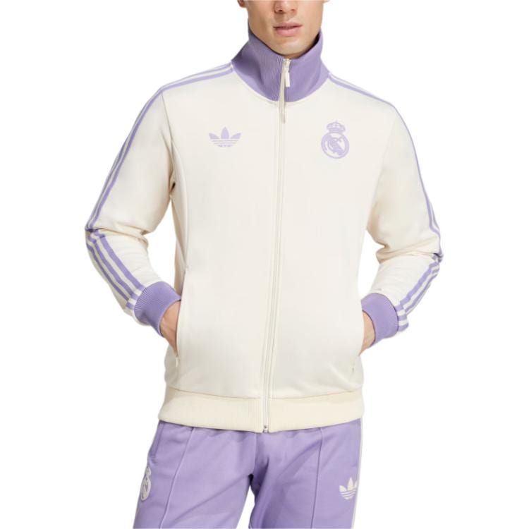 adidas Оригинал Спортивная куртка-топ REAL MADRID Мужская Wonder White/Magical Light Purple IY0058-