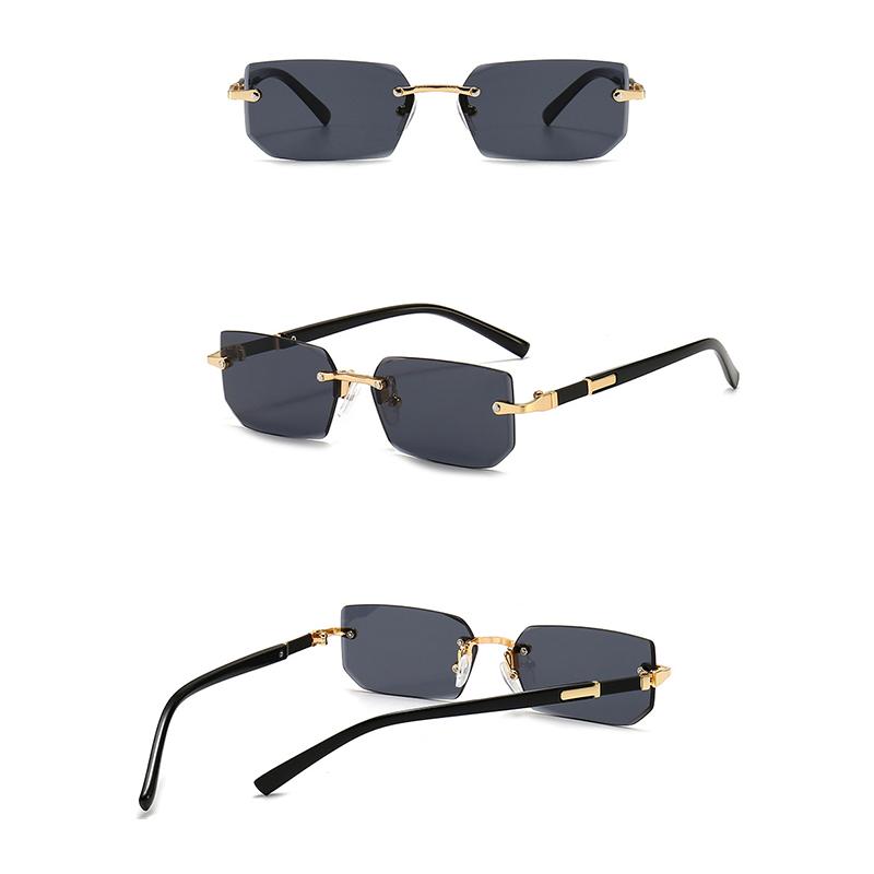 Солнцезащитные очки без оправы для мужчин, прямоугольные женские и мужские очки, маленькие квадратные солнцезащитные очки для женщин и мужчин, для пляжа, отпуска и путешествий