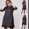 Elegant Black Polka Dot Summer Dress for Middle-Aged Women