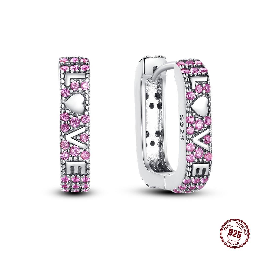 Серьги из серебра S925 Стиль Серия 'Сердце Любви' Женские Серьги-Кольца Праздничные Свадебные Изящные Украшения для Девочек Подарки