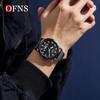 Мужские водонепроницаемые кварцевые часы OFNS с двойным календарем