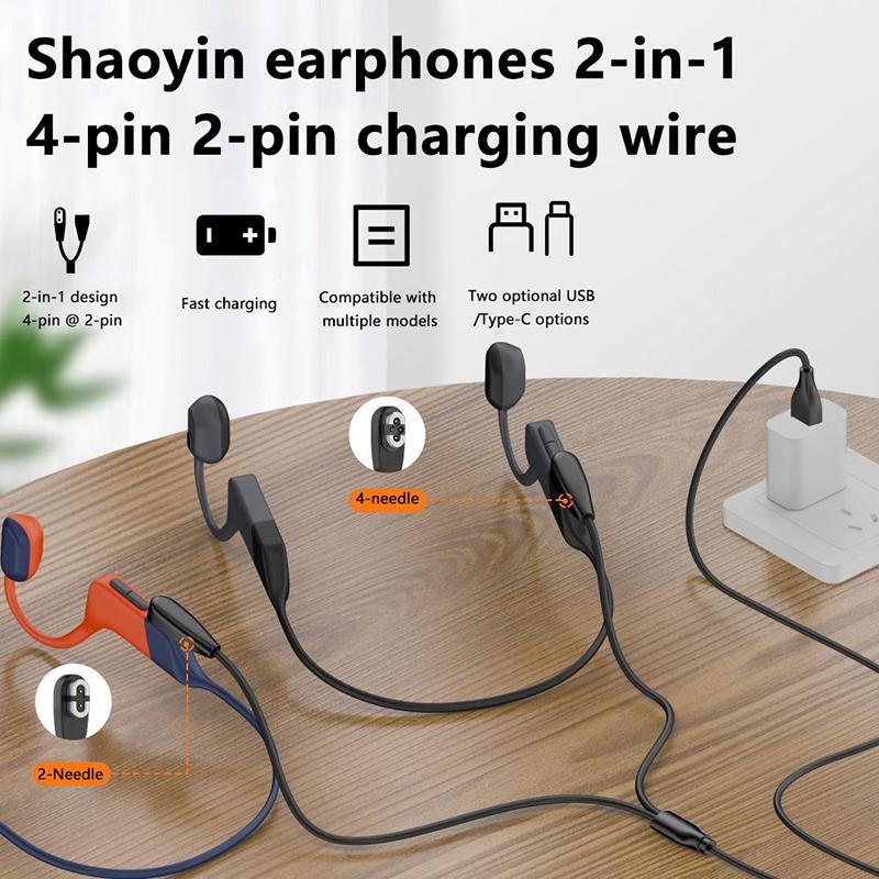 Кабель для быстрой зарядки 2 в 1 для наушников USB Type-C для Shokz As800/S810/S710 Openswim Pro с костной проводимостью, магнитный адаптер для зарядки
