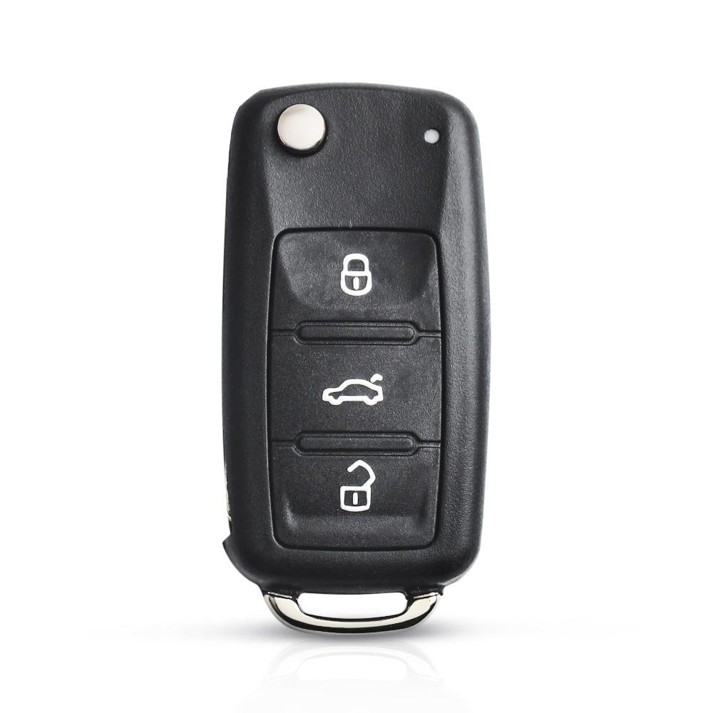 KEYYOU NEW 3 Button For VW For VOLKSWAGEN Tiguan Golf Sagitar Polo MK6 Flip Fob Remote Folding Key Shell Uncut Blade
