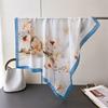 Magnolia Charm Printing Simulation Silk Scarf Square Scarf High-End Shawl Versatile Neck Small Square Scarf Headscarf