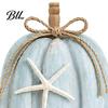 Ocean Style Wooden Pumpkin Decor 2Pcs Coastal Decor, Blue Wood Sign, Fall Rustic Farmhouse Gift Ideas Table Centerpiece for Thanksgiving Harvest