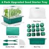 Seedling Starter Tray Kit 12 Holes Nursery Seedling Dish Soft Silicone Plastic Seed Starter Breathable Plant Growth Tray