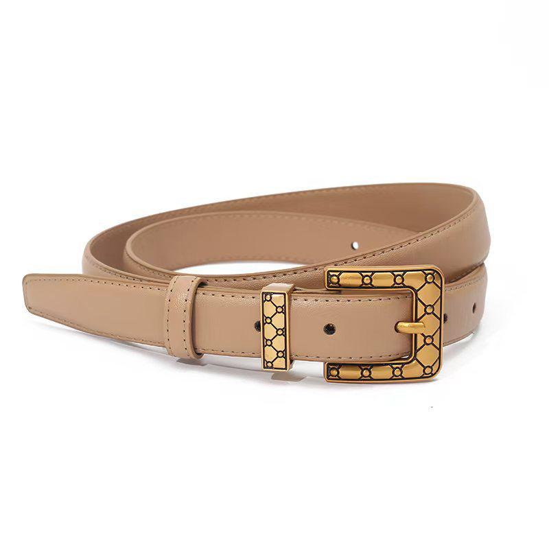 Genuine Leather Women's Decorative Waist Chain Belt for Jeans