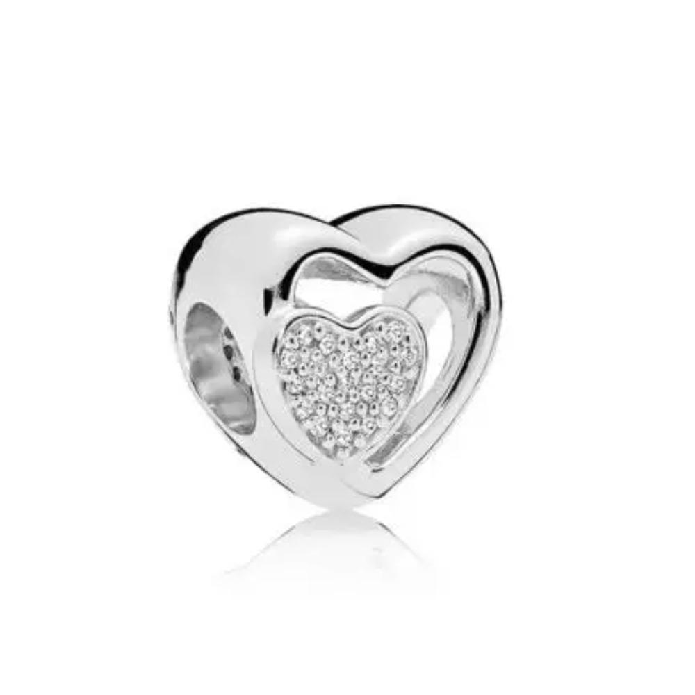 925 Silver Heart Series Four Leaf Clover Charms DIY Bracelet Necklace Jewelry Gift for Women Sister Friendship